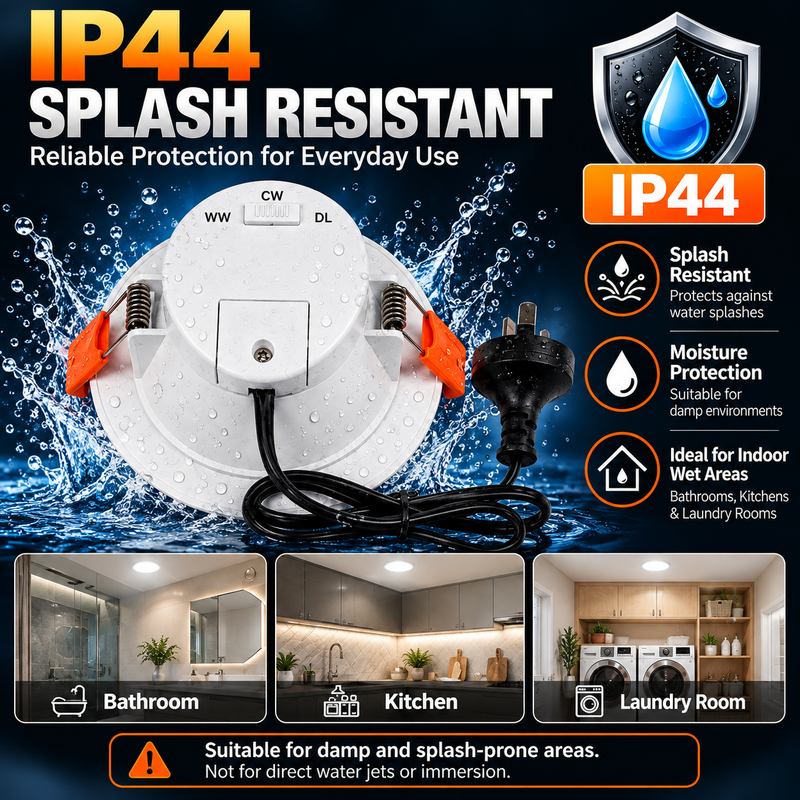 Load image into Gallery viewer, 10W LED Dimmable Downlight 90mm Cutout – 3 Colour CCT 3000K/4000K/5000K, IP44, 850–950LM, SAA Approved Recessed Ceiling Light
