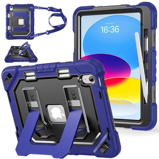 [Built-in Stand][With Shoulder Strap] Apple iPad 10.9/11'' 10/11th Gen (2022/2025) Shock-absorb Heavy Duty Case