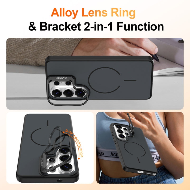 Cargue la imagen en el visor de la galería, Samsung Galaxy S26 / S26 Plus / S26 Ultra - Color Block Magnetic Skin-Feel Camera Stand Protective Case
