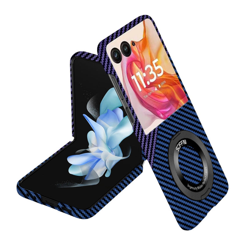 Load image into Gallery viewer, [360° Rotating Bracket] Motorola Razr 50/Ultra - Carbon Fiber Style MagSafe Magnetic Shockproof Protective Case - Polar Tech Australia
