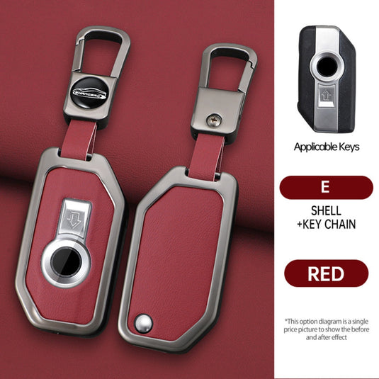 BMW Motorcycle Zinc Alloy + Leather Protection Car Key Fob Case Cover For R1200GS, R1250GS, R1200RT, K1600, K1600B