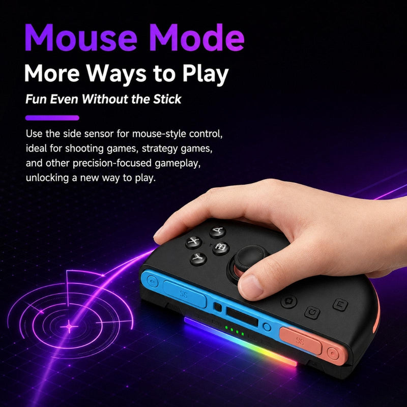 Chargez l'image dans la visionneuse de la galerie, Nintendo Switch 2 Left + Right Magnetic Controllers 9-Axis RGB Motion-Sensing Hall-Effect Joystick With Bluetooth 5.4 Wake-Up and Burst Fire Functionality
