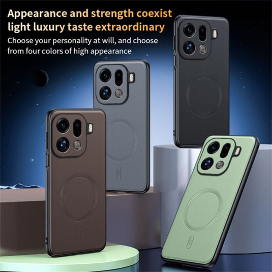 OPPO Find X9 - Leather Magnetic Shockproof Case