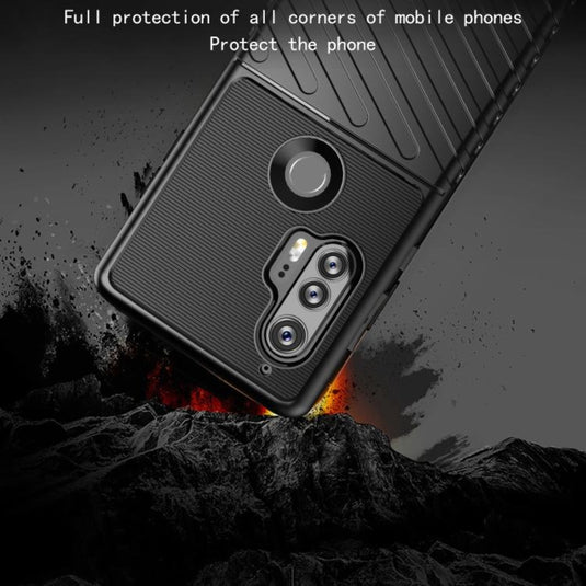 Motorola Moto Edge Plus 2020 - Thunder Series Twill Texture Thickened Anti-fall Protection TPU Case - Polar Tech Australia