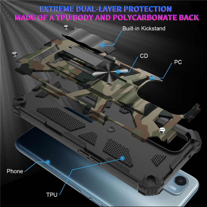 Chargez l&#39;image dans la visionneuse de la galerie, OPPO A54 5G / A74 5G - Camouflage Armor Shockproof TPU + PC Magnetic Protective Case with Holder - Polar Tech Australia

