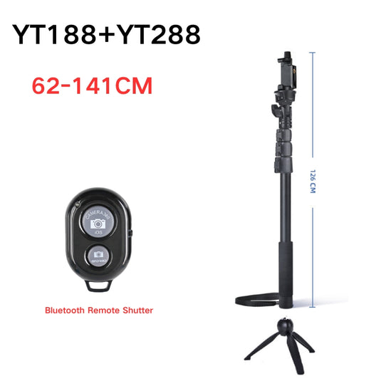 [YT088] Portable Selfie Stick Tripod With Bluetooth Remote Extendable Travel Lightweight Tripod Stand for Selfie, Live Streaming, Video Conference, Compatible With All Phones - Polar Tech Australia