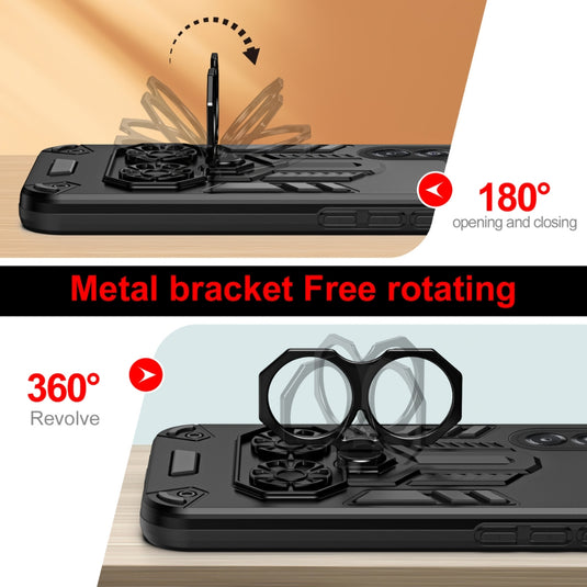 Samsung Galaxy A17 (SM-A176) - Double-Ring Holder PC Hybrid TPU Phone Case