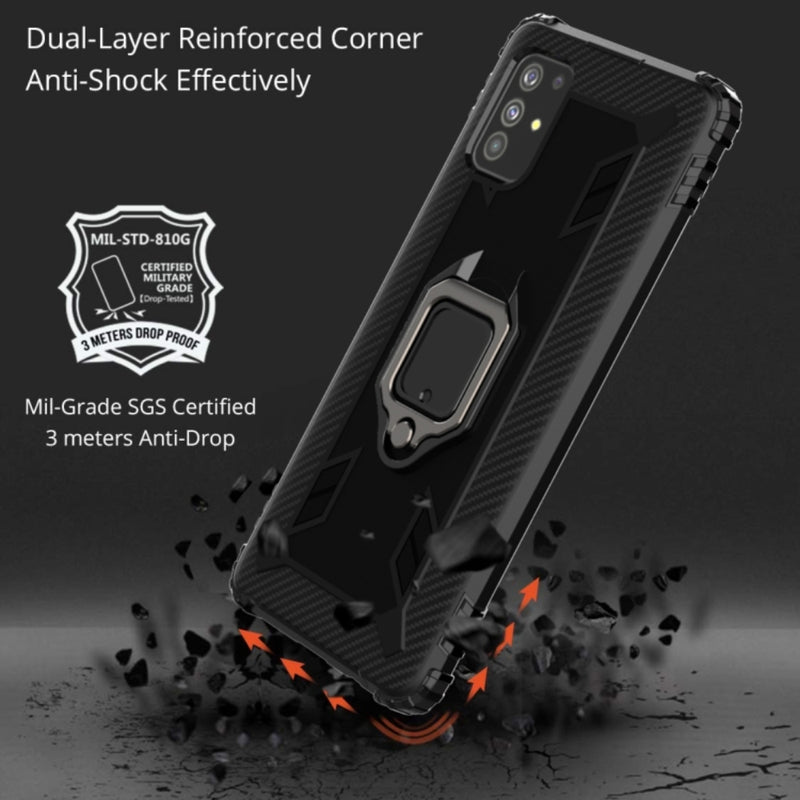Load image into Gallery viewer, OPPO A91 / Reno3 - Carbon Fiber Protective Case with 360 Degree Rotating Ring Holder - Polar Tech Australia
