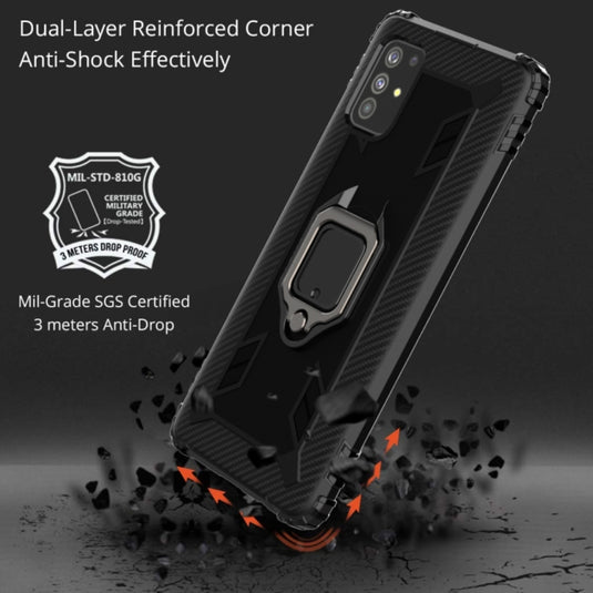 OPPO A91 / Reno3 - Carbon Fiber Protective Case with 360 Degree Rotating Ring Holder - Polar Tech Australia