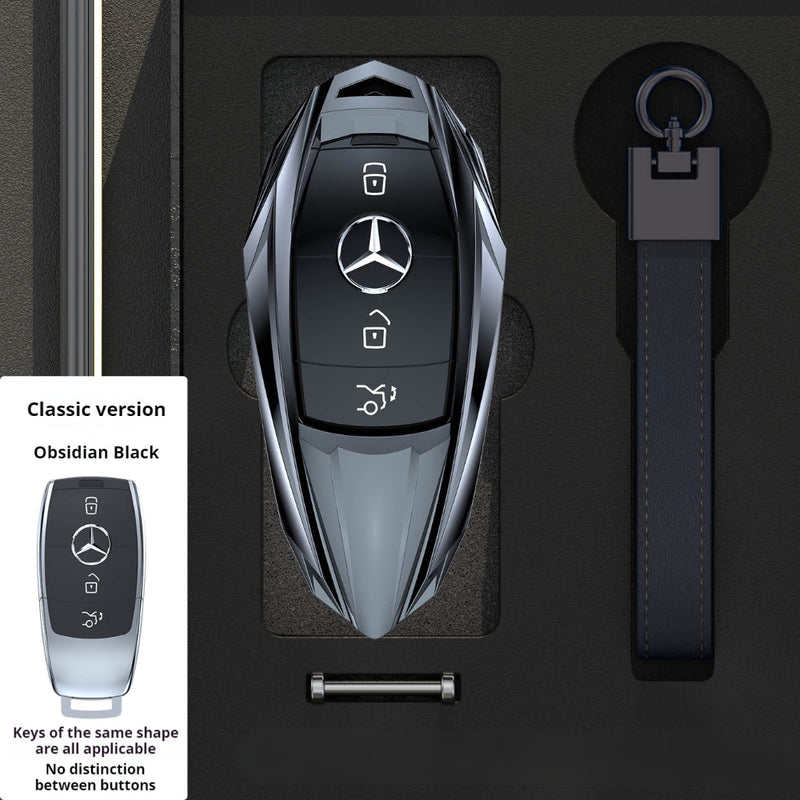 Chargez l&#39;image dans la visionneuse de la galerie, Mercedes Benz Mecha Style Zinc Alloy Car Key Fob Case Cover For Benz A, B, C, E, S, G-Class, GLA, GLB, GLC, GLE, GLS, CLA, CLS, EQC
