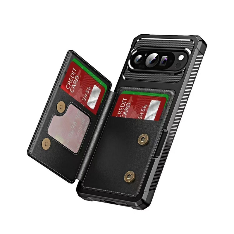 Cargue la imagen en el visor de la galería, Google Pixel 9 Pro XL - Horizontal Flip Card Bag Holder Leather Phone Case - Polar Tech Australia
