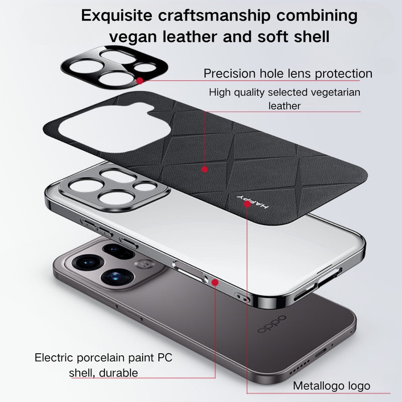 Cargue la imagen en el visor de la galería, OPPO Find X9 Pro - Plain Leather PC Phone Case
