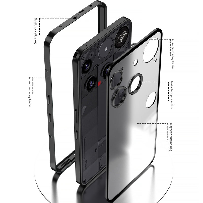 Chargez l&#39;image dans la visionneuse de la galerie, Nothing Phone (3) - Snap Buckle Metal Frame Frosted Phone Case
