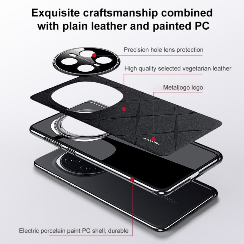Load image into Gallery viewer, Honor Magic7 Pro (PTP-N49, PTP-AN10) - Plain Leather PC Phone Case
