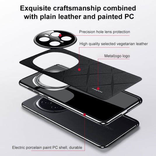 Honor Magic7 Pro (PTP-N49, PTP-AN10) - Plain Leather PC Phone Case
