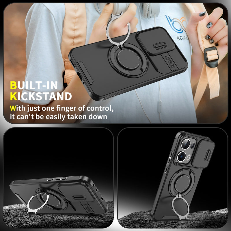 Cargue la imagen en el visor de la galería, [Built-in Stand][With Slide Lens Cover] OPPO Reno13 F 4G/5G - Anti-Drop Protective Shell Case - Polar Tech Australia
