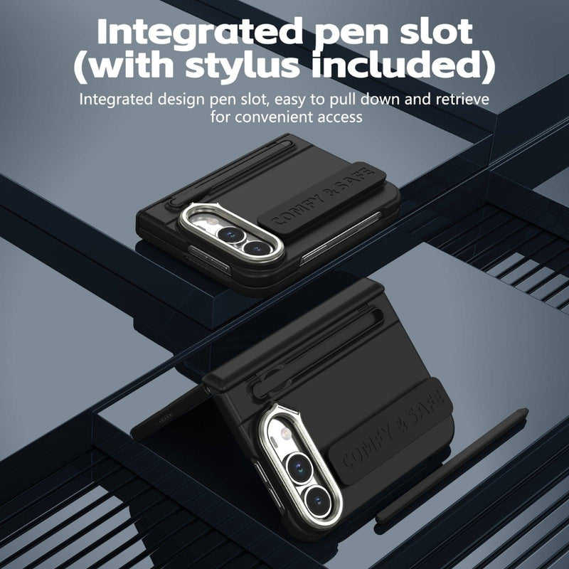 Chargez l'image dans la visionneuse de la galerie, Apple iPhone Ultra / Fold - Film Integrated Lens Frame Bracket Phone Case with Wristband / Pen
