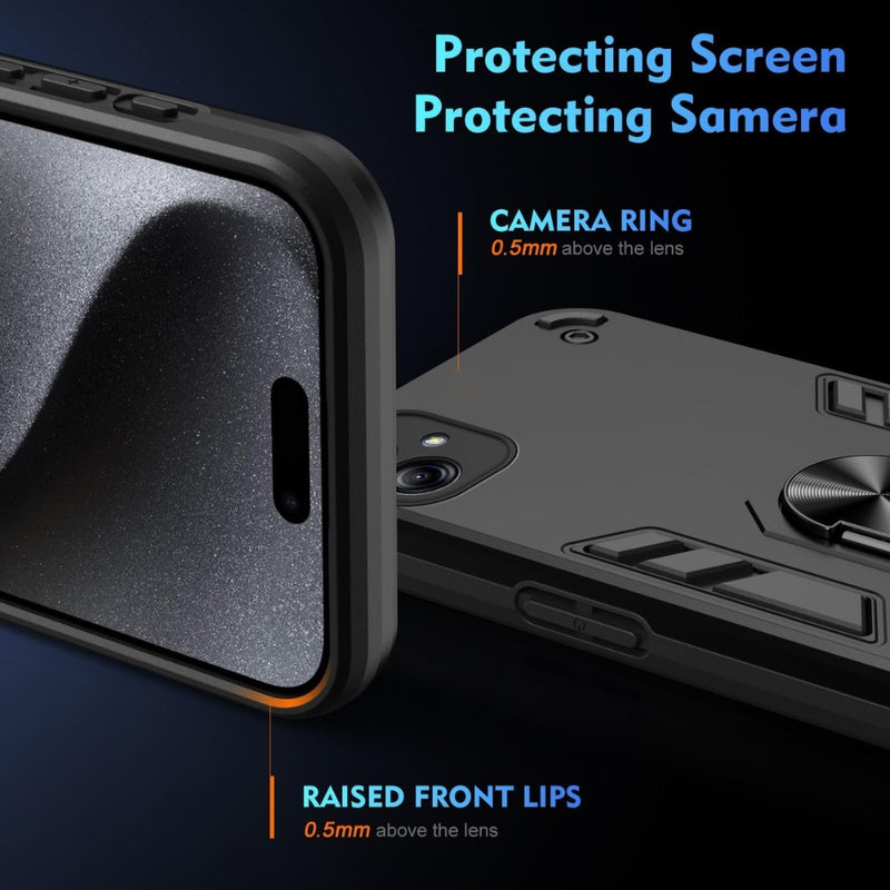 Chargez l&#39;image dans la visionneuse de la galerie, Samsung Galaxy A06 4G (SM-A065) - Shockproof Metal Ring Holder Phone Case
