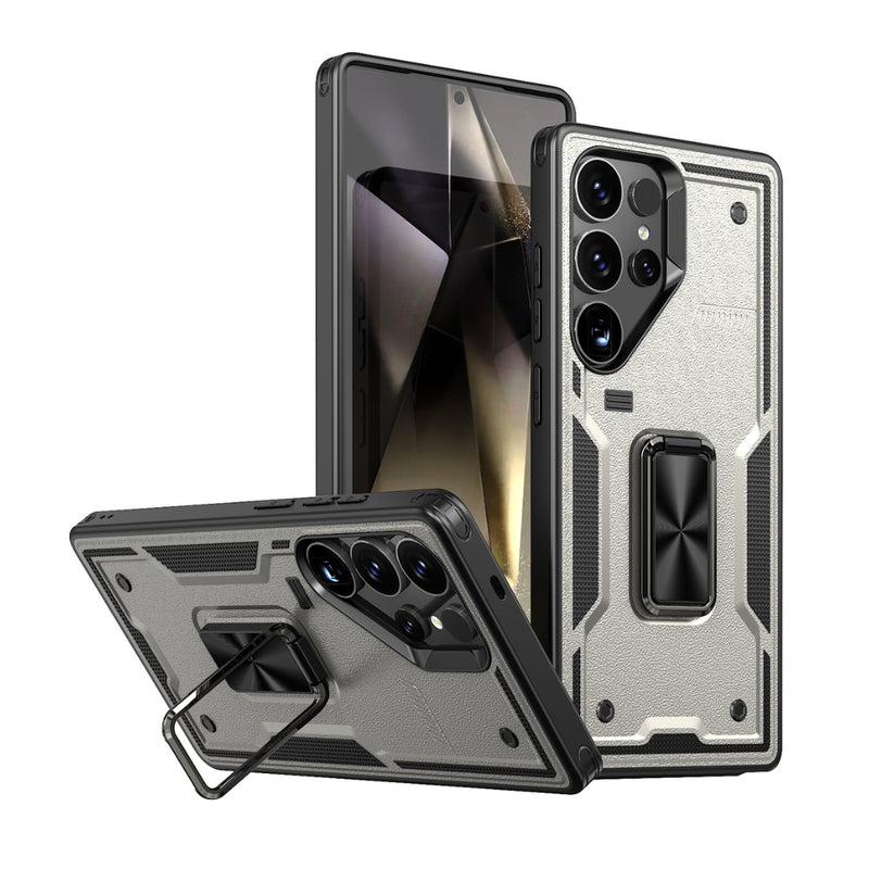 Load image into Gallery viewer, Samsung Galaxy S21 5G (SM-G991) - TPU+PC 2-in-1 Material Shockproof Protective Case with Metal Rotating Stand

