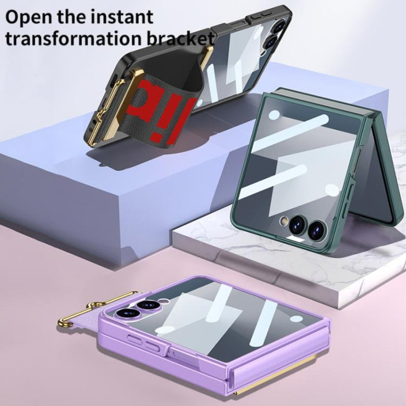 Cargue la imagen en el visor de la galería, Samsung Galaxy Z Flip7 5G - Integrated Ultra-thin Wristband Holder Phone Case
