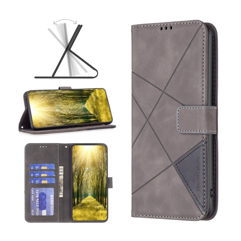 Load image into Gallery viewer, Apple iPhone 17 Air - Rhombus Texture Magnetic Leather Phone Case
