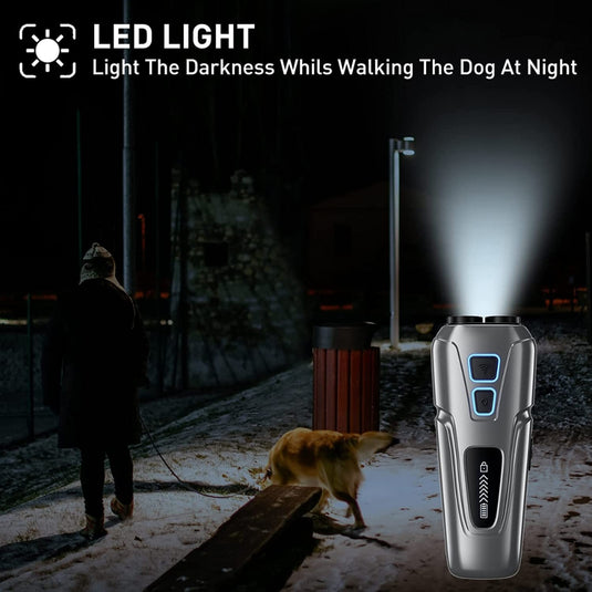 PAPANI Handheld LED Ultrasonic Dog Training Anti-Bark Device Type-c Charging Port - Polar Tech Australia