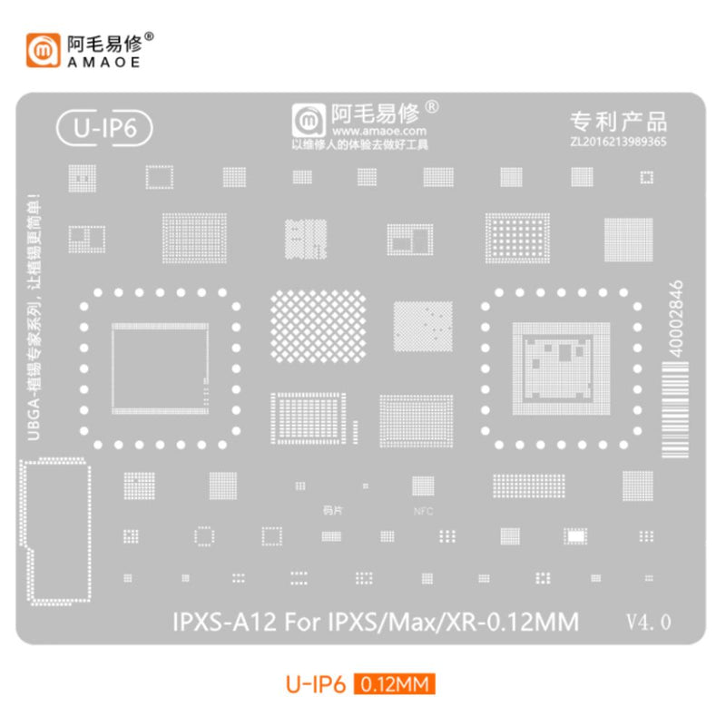 Load image into Gallery viewer, [Amaoe] [Stencil] BGA Reballing Solder Paste Stencil For iPhone CPU Universal Soldering Mesh - Polar Tech Australia
