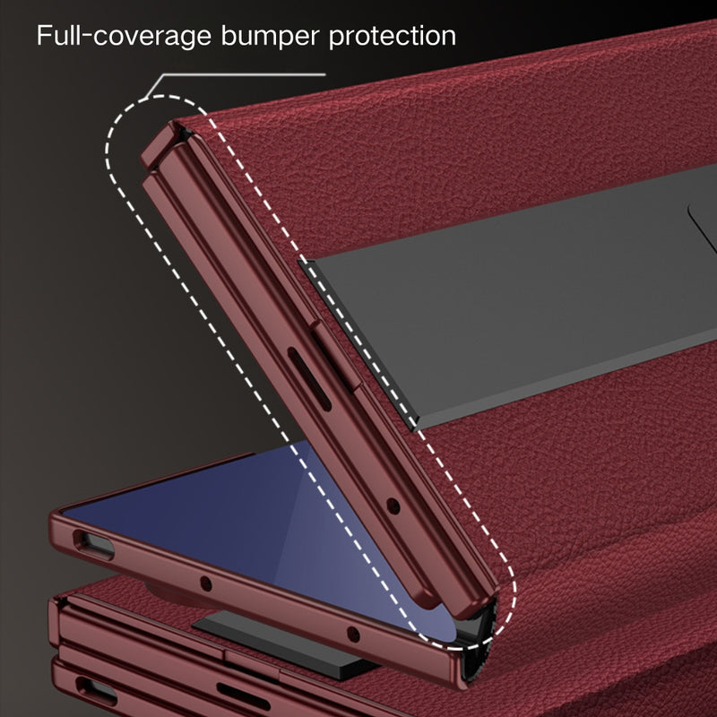 Load image into Gallery viewer, Samsung Galaxy Z TriFold - Business Flip Leather Cover with Integrated Screen Protector and Stand
