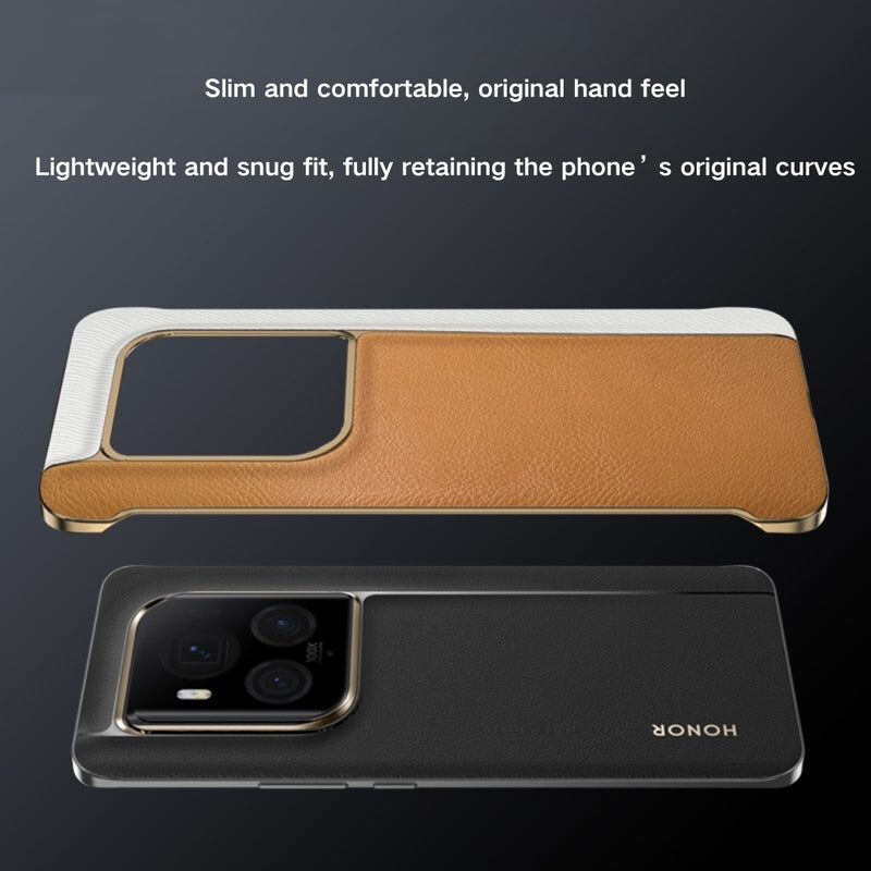 Load image into Gallery viewer, Honor Magic6 Ultimate (BVL-AN20) - Litchi Grain Leather Plating Frameless Protective Case
