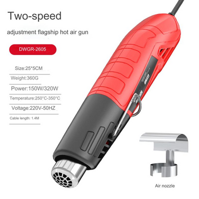 [DWGR-2605]  Heat Gun Electric Power DIY Tool Hot Air Gun Great for Soften Glue Adhesive Paint, Shrink Wrap,  Bend Plastic Pipes, Loosen Bolts and More - Polar Tech Australia