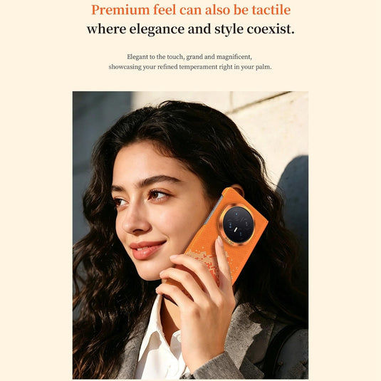 Honor Magic V6 - Kevlar Pixel Grid Texture Magnetic Phone Case