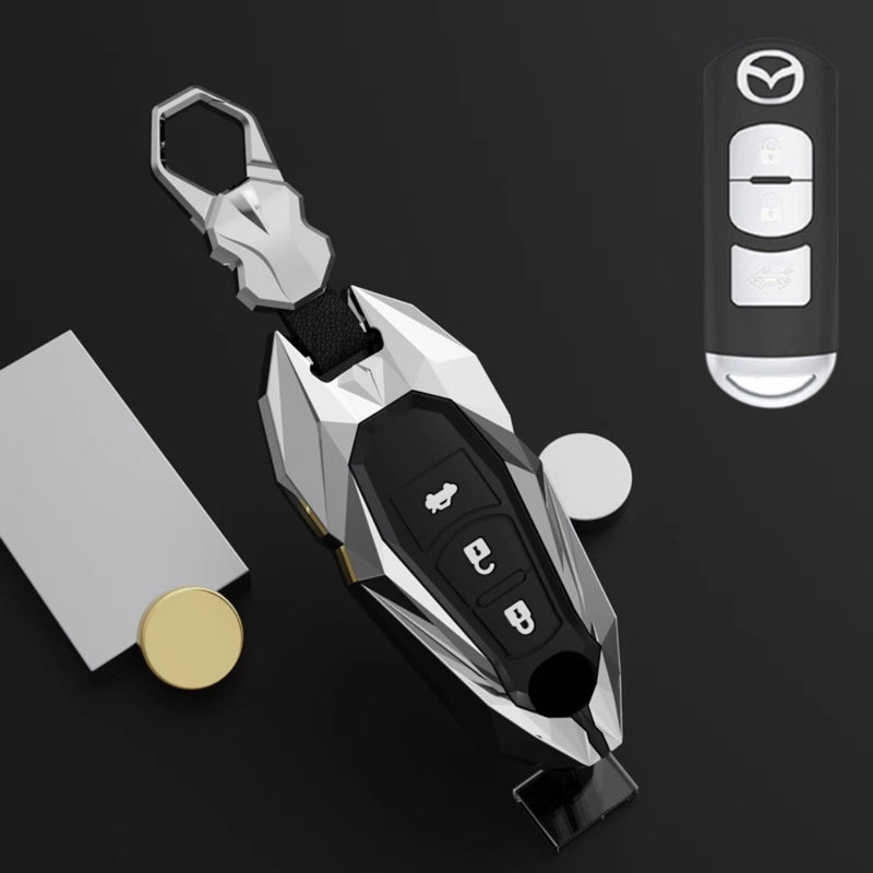 Chargez l&#39;image dans la visionneuse de la galerie, Mazda Zinc Alloy Car Key Fob Cover Case Remote For Mazda 2, 3, 5, 6, CX-3, CX-5, CX-7, CX-9

