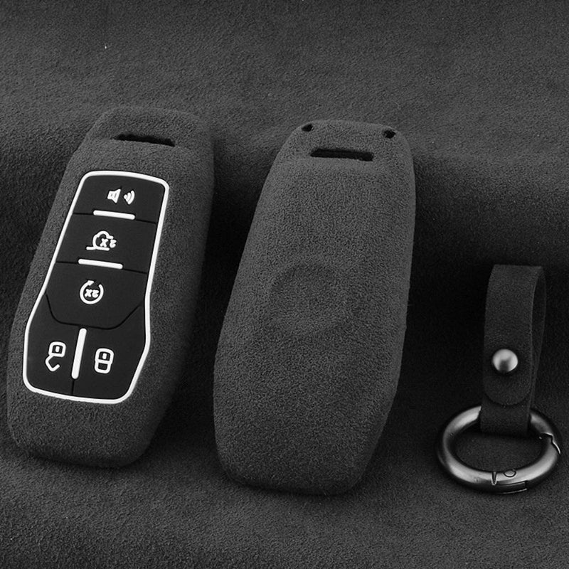 Chargez l&#39;image dans la visionneuse de la galerie, Ford High-Quality Suede Car Key Fob Protective Case Cover For Fusion, Mondeo, Mustang, Explorer, Edge, EcoSport
