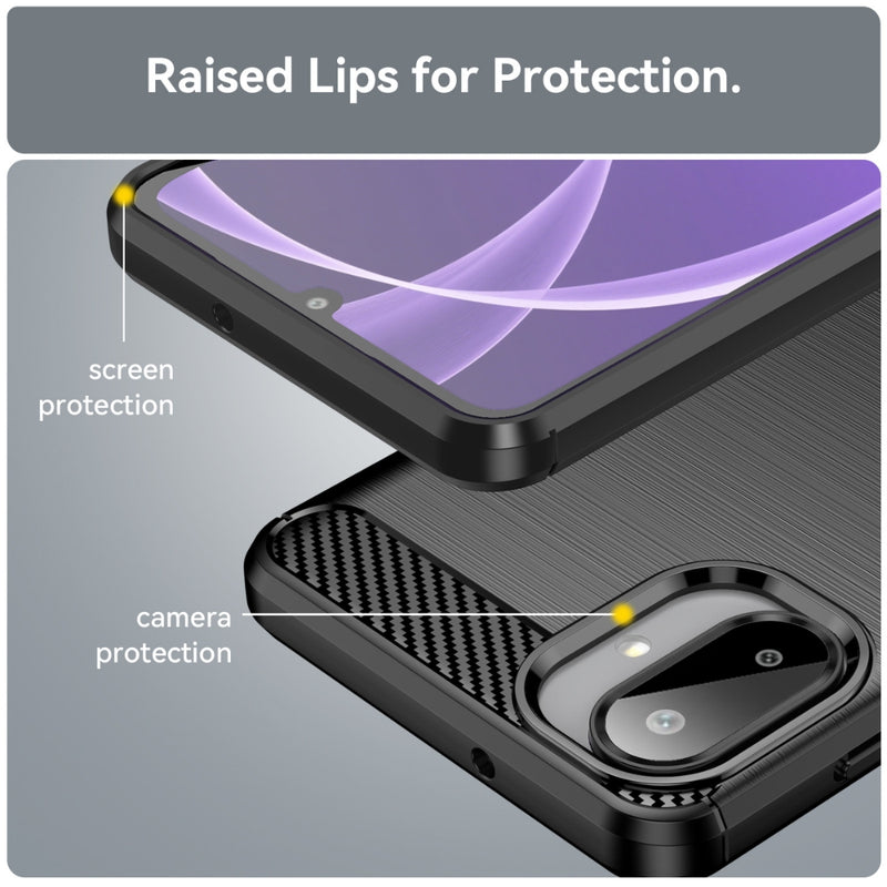 Load image into Gallery viewer, Samsung Galaxy A07 4G (SM-A075) - Carbon Fiber Brushed Texture TPU Phone Case
