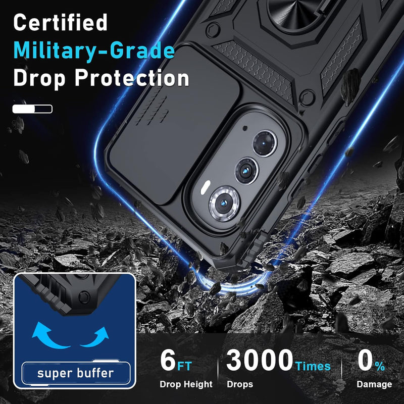 Chargez l&#39;image dans la visionneuse de la galerie, [Magnetic Ring Kickstand][Camera Cover] Motorola Moto Edge 2022 - Shield Shockproof Rugged Heavy Duty Case - Polar Tech Australia
