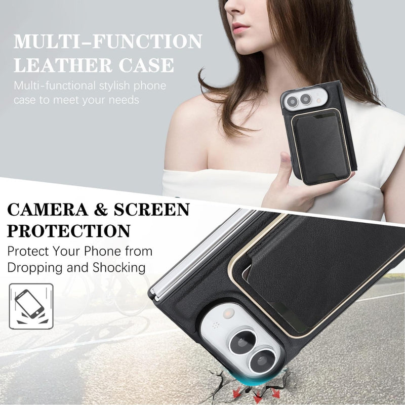Chargez l'image dans la visionneuse de la galerie, Apple iPhone Ultra / Fold - Kalebol Slim MagSafe Ring Magnetic Card Bag Leather Phone Case
