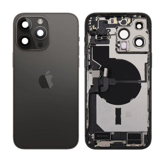 [With Built-in Parts] Apple iPhone 14 Pro Max - Back Rear Glass & Middle Housing Frame Assembly (US Without SIM Tray Version)