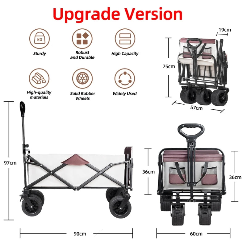 Load image into Gallery viewer, Extender Folding Cart Outdoor Extra Long Utility Large Capacity Wagon Cart Camping Picnic Trolley Beach Collapse Folding Cart - Polar Tech Australia
