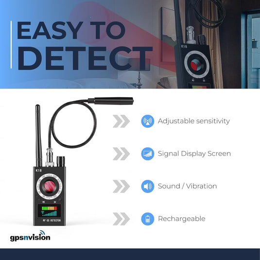 Hidden Camera Detector & GPS Tracker Detector, Anti Spy RF Signal Detector Device, Wireless Bug Finder for Airbnb, Hotel, Home, Office, Car and Travel Privacy Protection