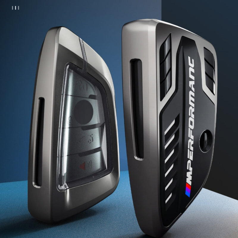 Cargue la imagen en el visor de la galería, BMW Carbon Fiber Metal Protective Car Key Fob Case Cover For 1, 3, 4, 5, 6 Series, X3, X5, X6, X7
