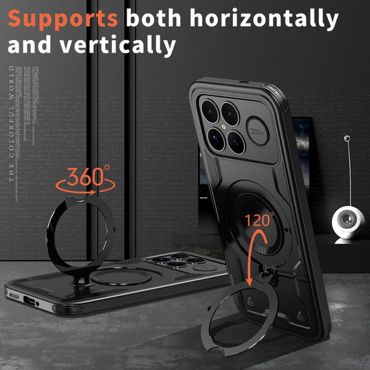 Xiaomi Poco X8 Pro Max - TPU+PC 2-in-1 Material Shockproof Protective Case with Metal Rotating Stand - Polar Tech Australia