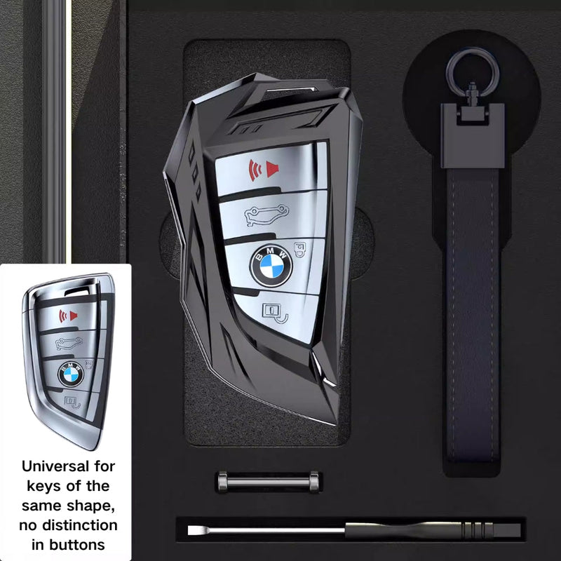 Cargue la imagen en el visor de la galería, BMW Mecha Style Zinc Alloy Car Key Fob Case Cover For 1, 3, 5, 7 Series,X1, X3, X5, X6, X7
