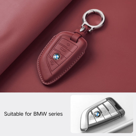 BMW Leather Car Key Fob Case Cover For 1, 2, 3, 5, 7 Series, X1, X3, X5, X6, X7, ix1, ix40, ix50, i8