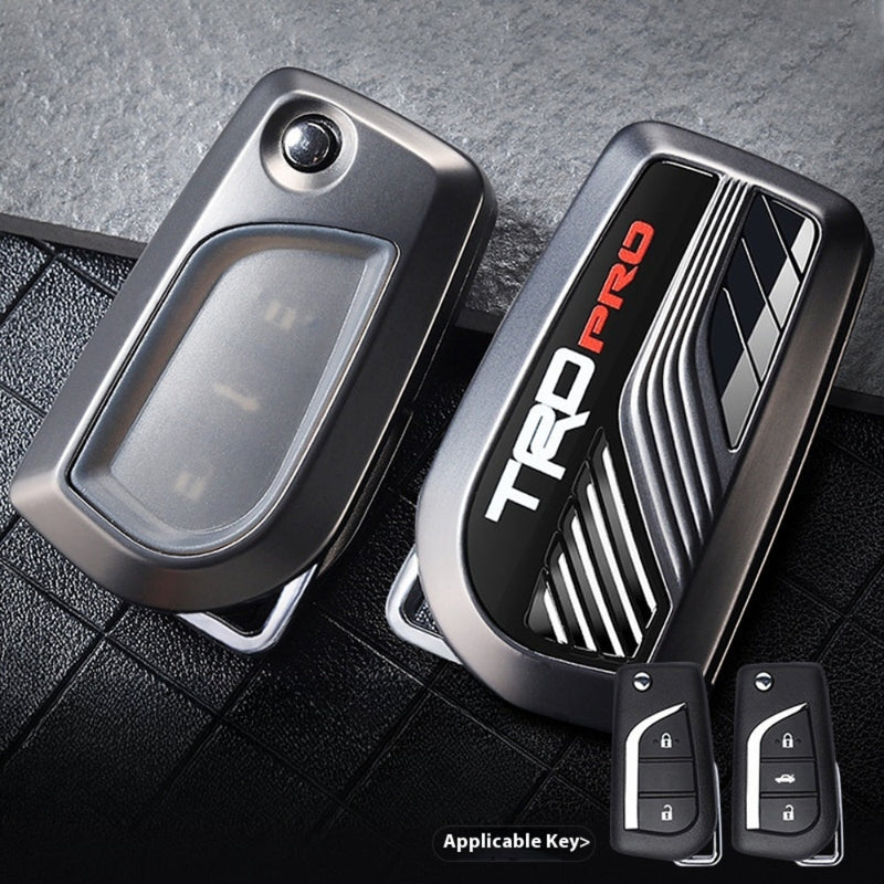 Chargez l&#39;image dans la visionneuse de la galerie, Toyota TRD Carbon Fiber Metal Car Key Fob Protective Case Cover For C-HR, Camry, RAV4, Avalon, Prius, Corolla, Highlander, GT86, Prado
