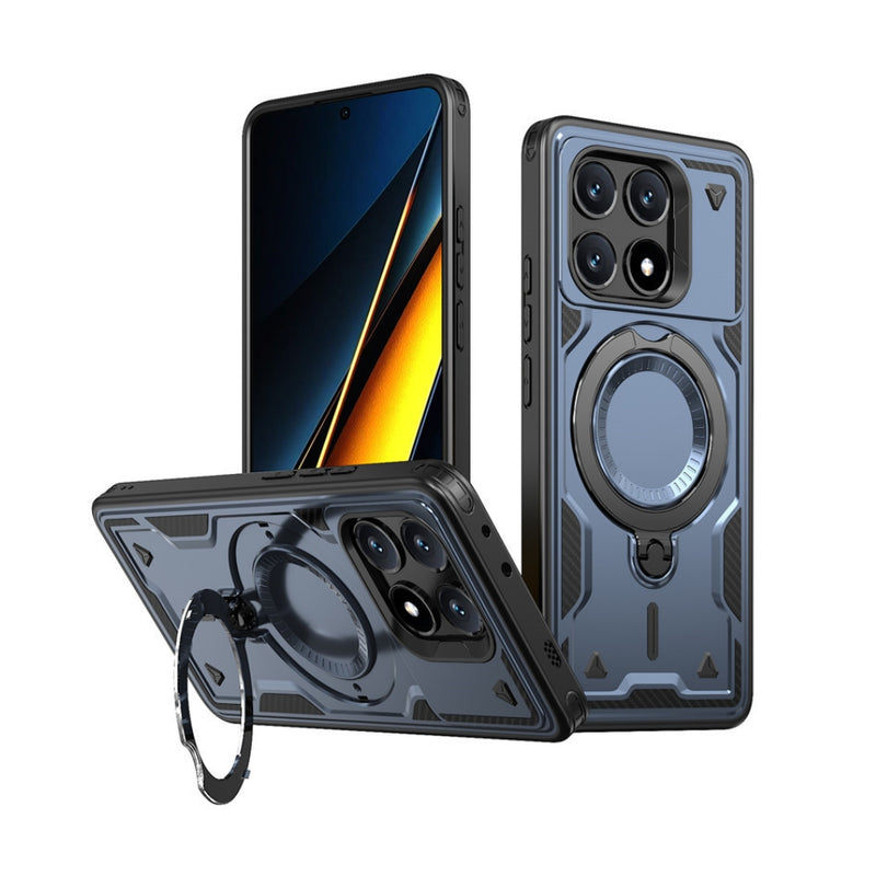 Load image into Gallery viewer, Xiaomi Poco X6 Pro - TPU+PC 2-in-1 Material Shockproof Protective Case with Metal Rotating Stand - Polar Tech Australia
