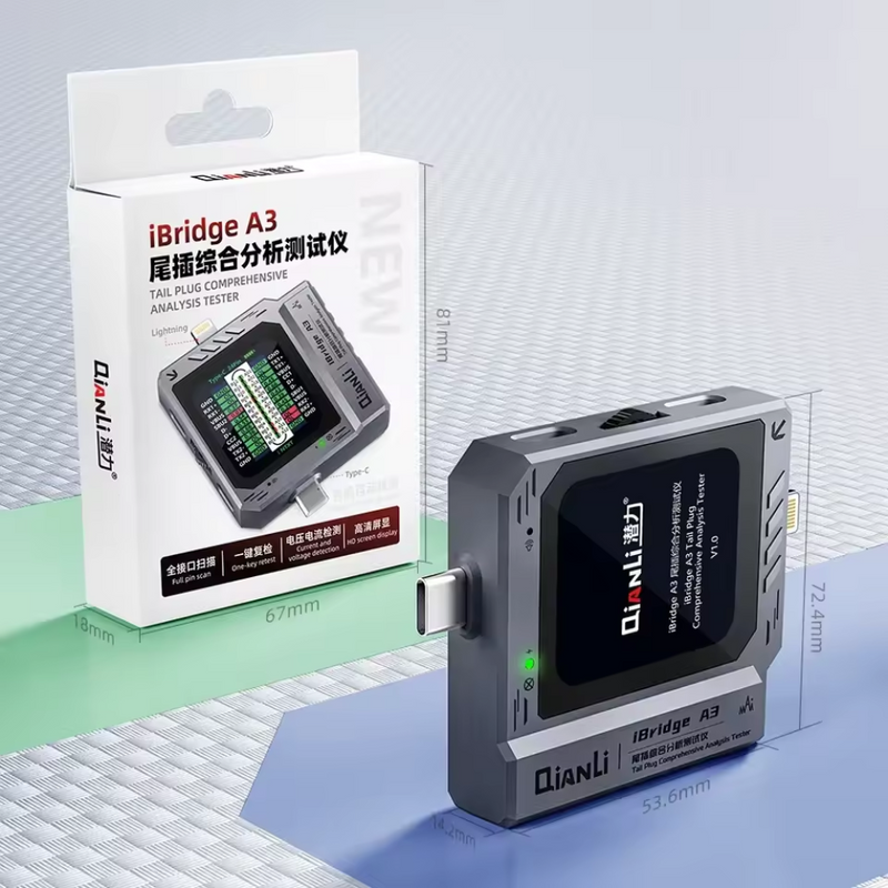 Load image into Gallery viewer, [iBridge A3] QianLi Charging Port Analysis Tester with Lightning Type-C Port

