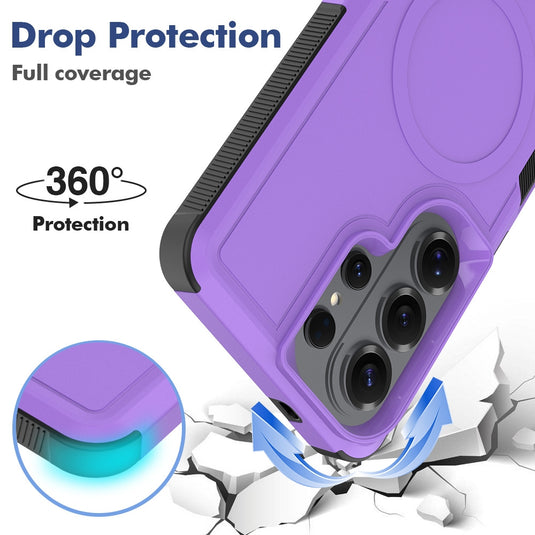 Samsung Galaxy S26 / S26 Plus / S26 Ultra - PC + TPU 2-in-1 Magnetic Shockproof Protective Case