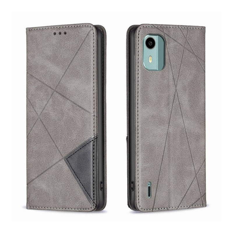 Load image into Gallery viewer, Nokia C21 - Rhombus Texture Magnetic Leather Phone Case
