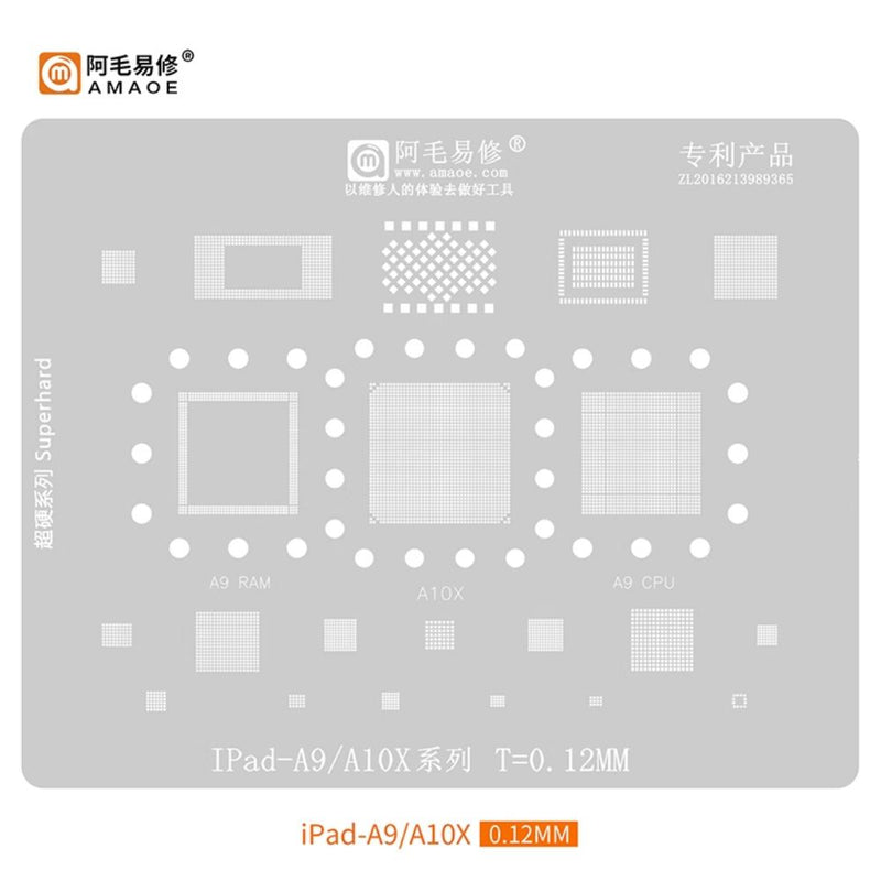 Load image into Gallery viewer, [Amaoe] [Stencil] BGA Reballing Solder Paste Stencil For iPad/iPad2/3/4/5/Air 2/PRO/iPad mini 1/2/3/4/ Soldering Mesh - Polar Tech Australia
