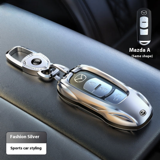 Mazda Stylish Metal Car Key Fob Case Cover For CX-5, CX-3, CX-30, CX-8, MX-5, Mazda3,6